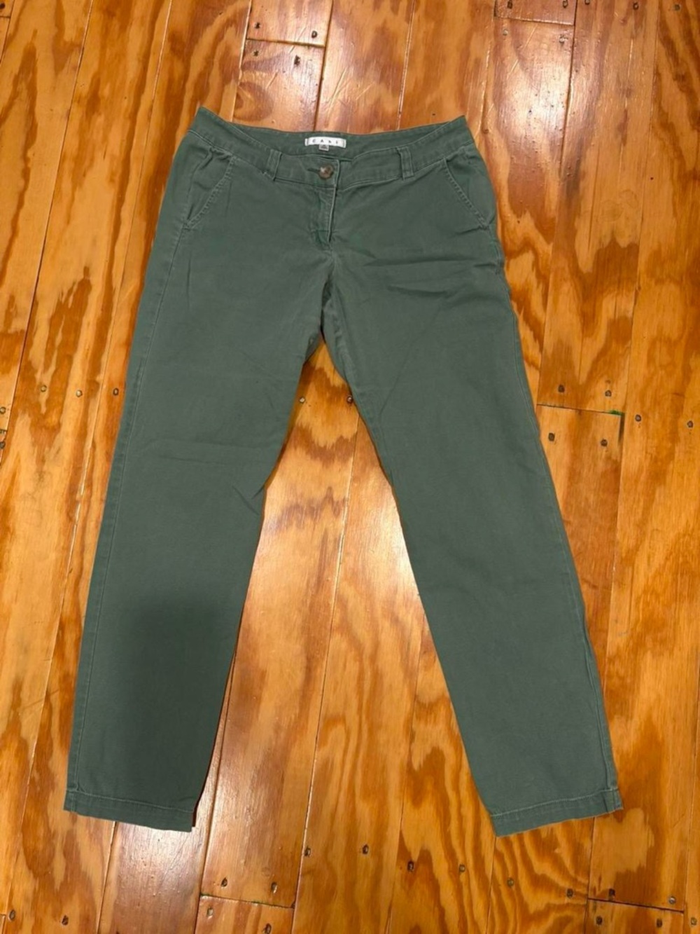 Cabrini Olive Straight-Leg Low-Rise Pants - Picture 3 of 4
